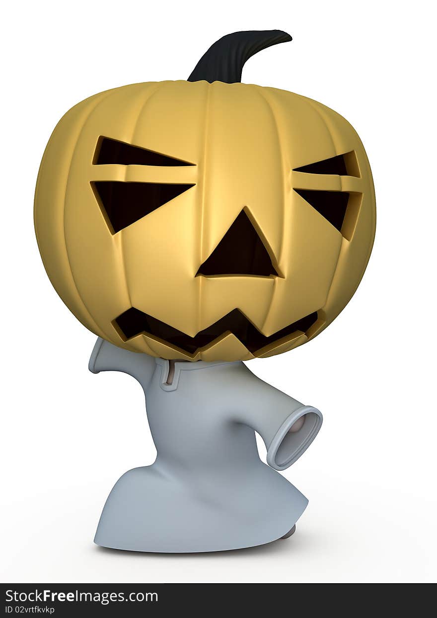 Halloween boy. 3D illustration.