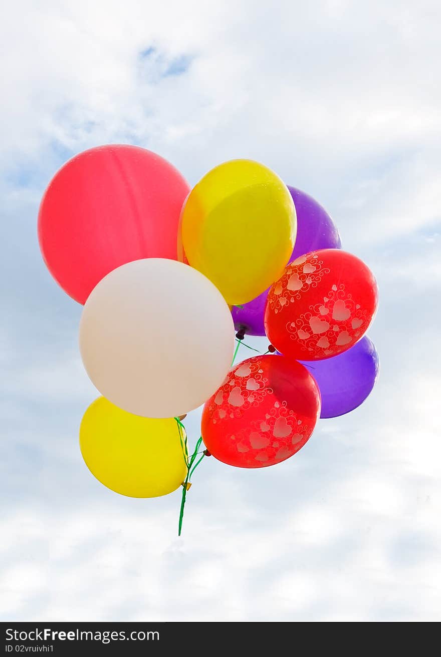 Coloured air balloons against the sky. Coloured air balloons against the sky