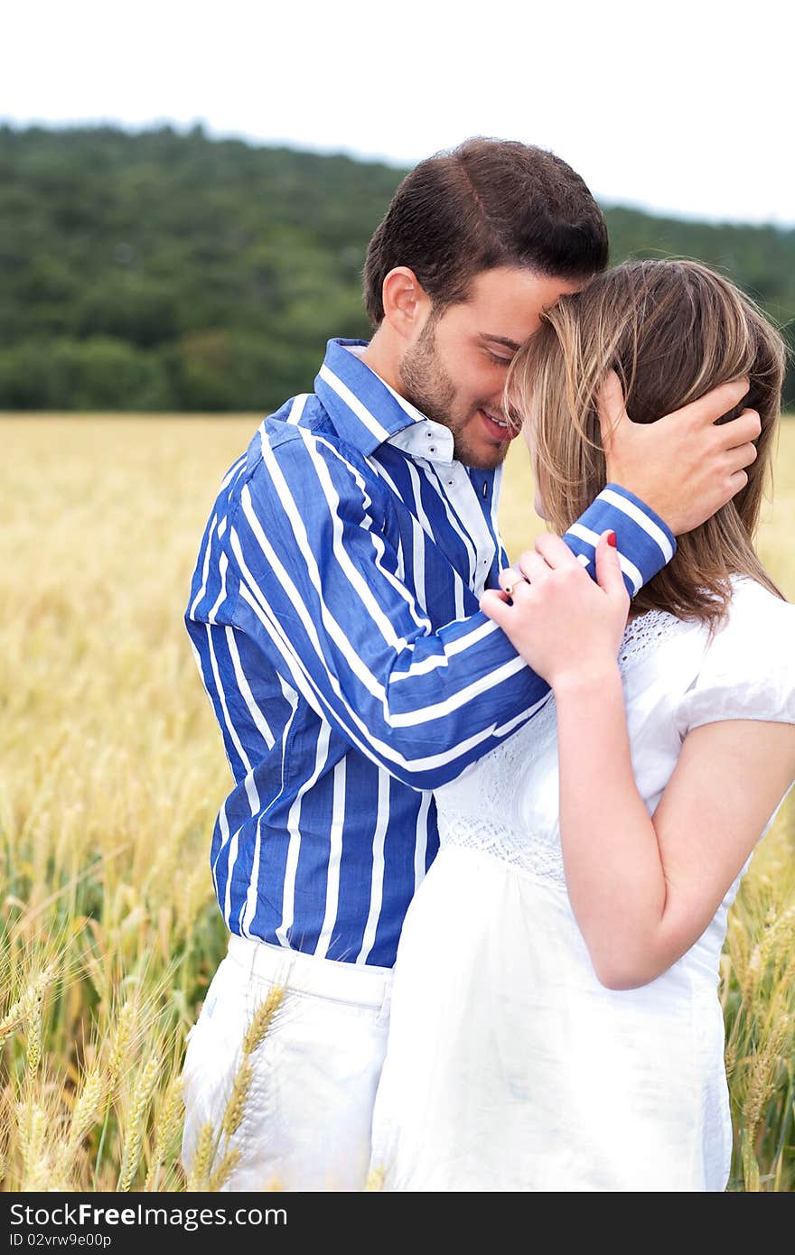 Beautiful picture of couple in love at the park