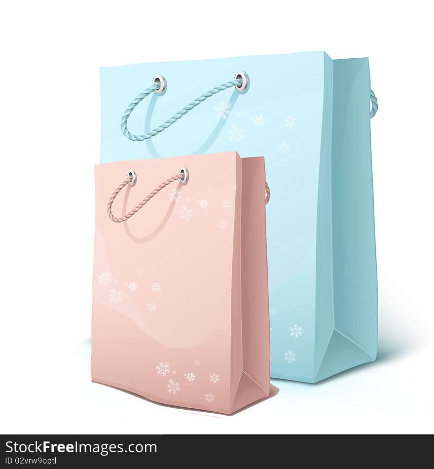 Pink And Blue Shopping Bags