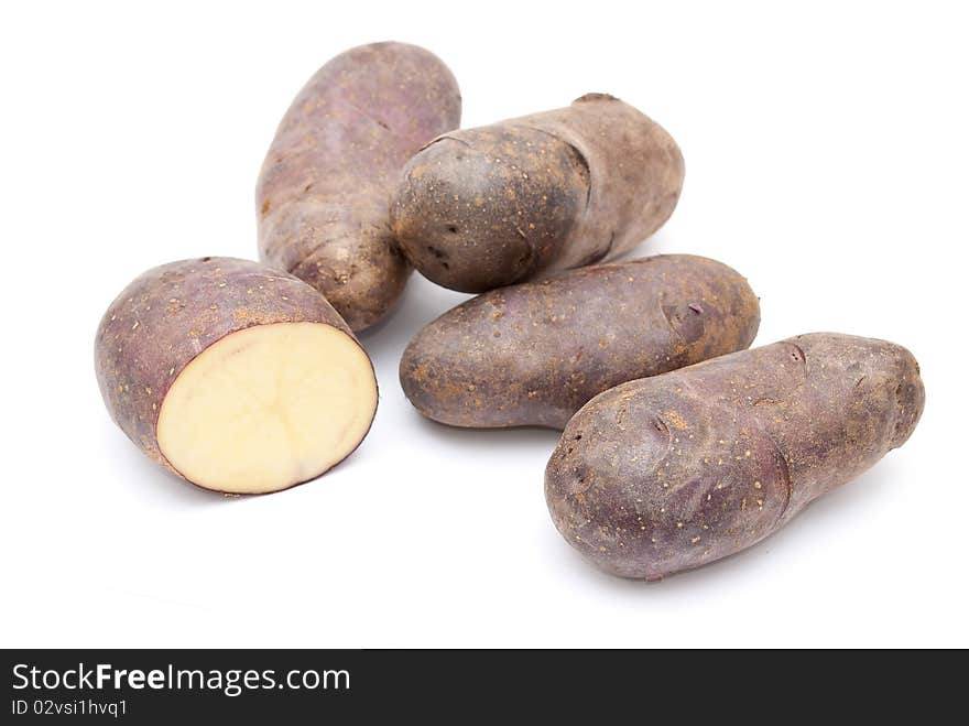 Potatoes isolated on white background