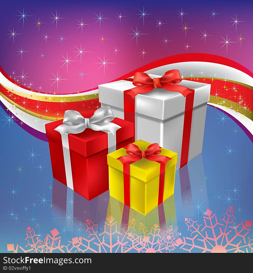 Christmas Gifts On Abstract Background