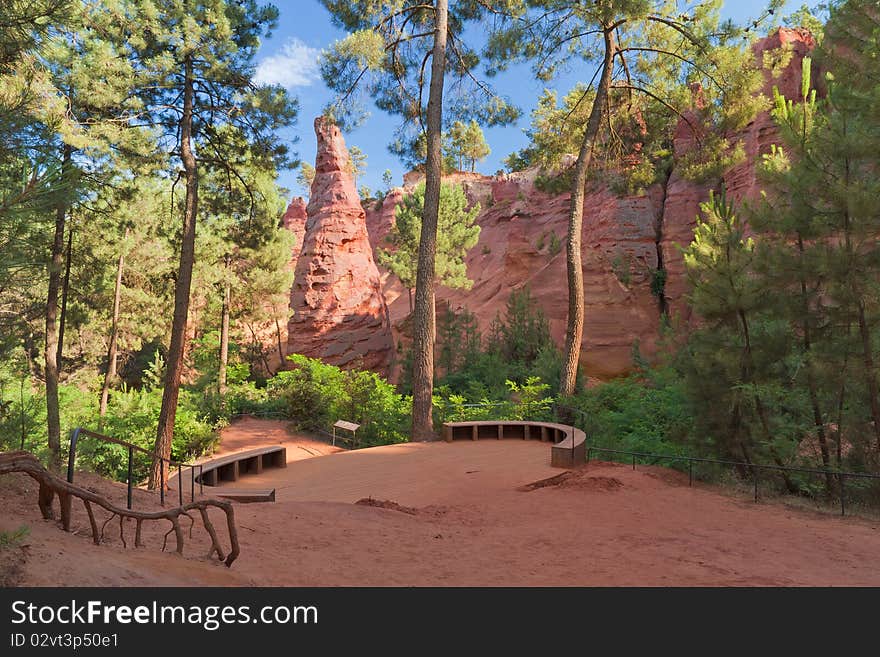 View on ochre mine near Roussillon, France