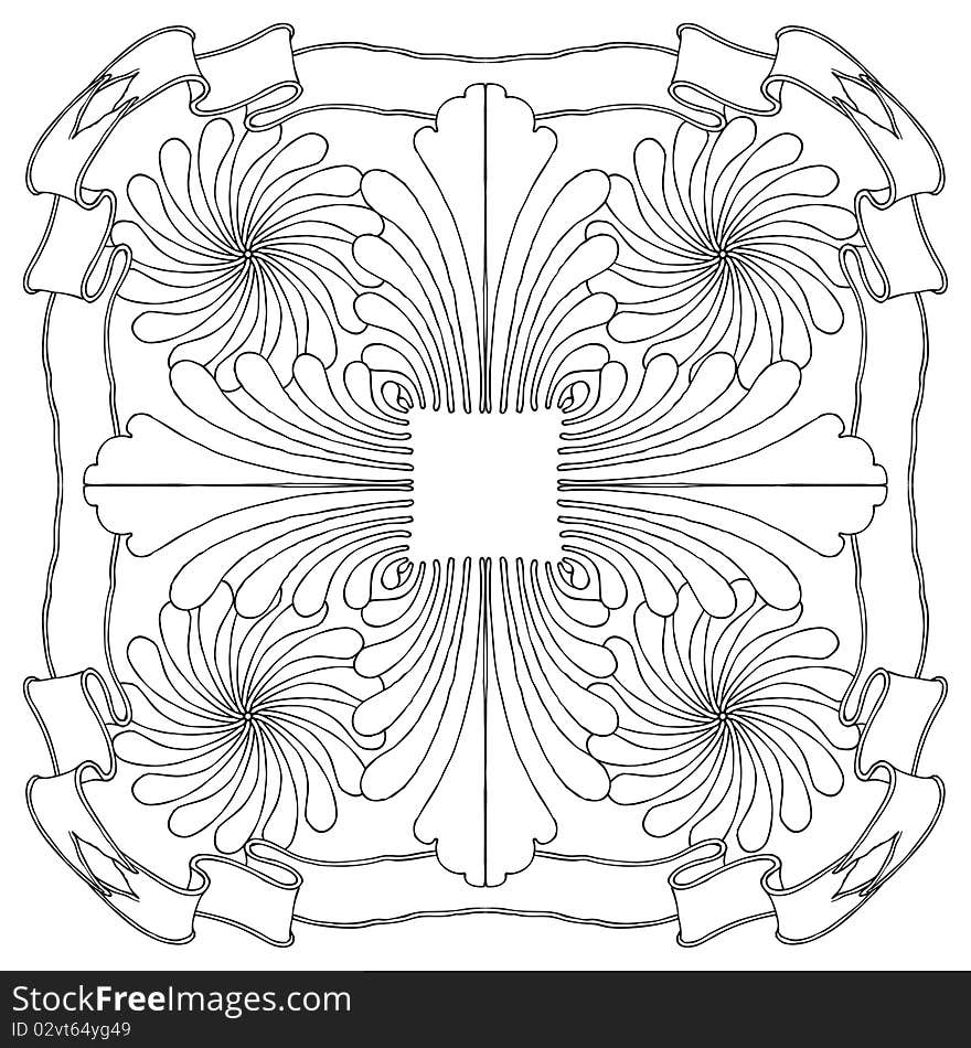 Floral composition drawing