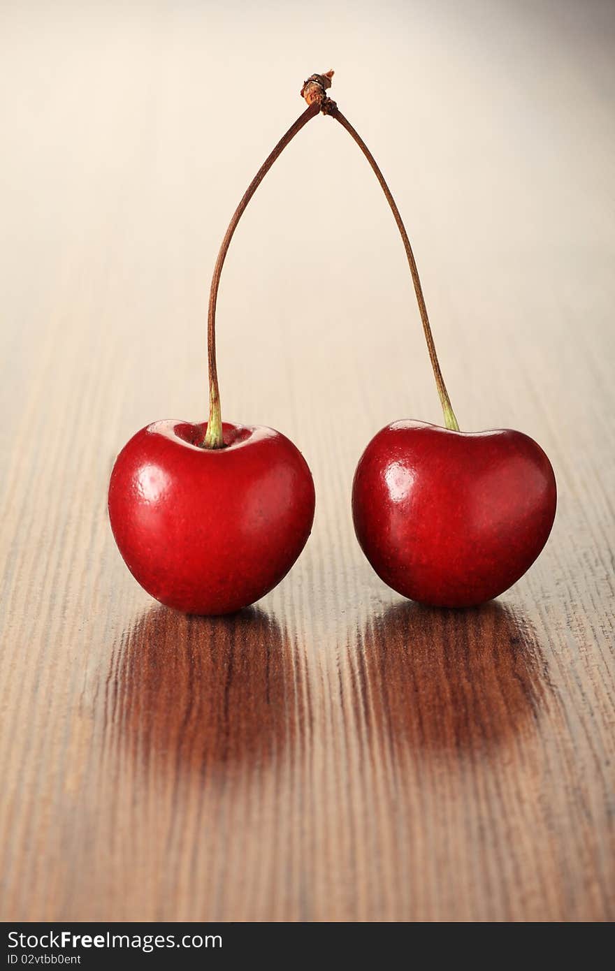 Fresh sweet cherries on a table. Fresh sweet cherries on a table.