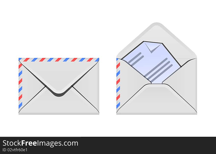 Open and closed envelope icons