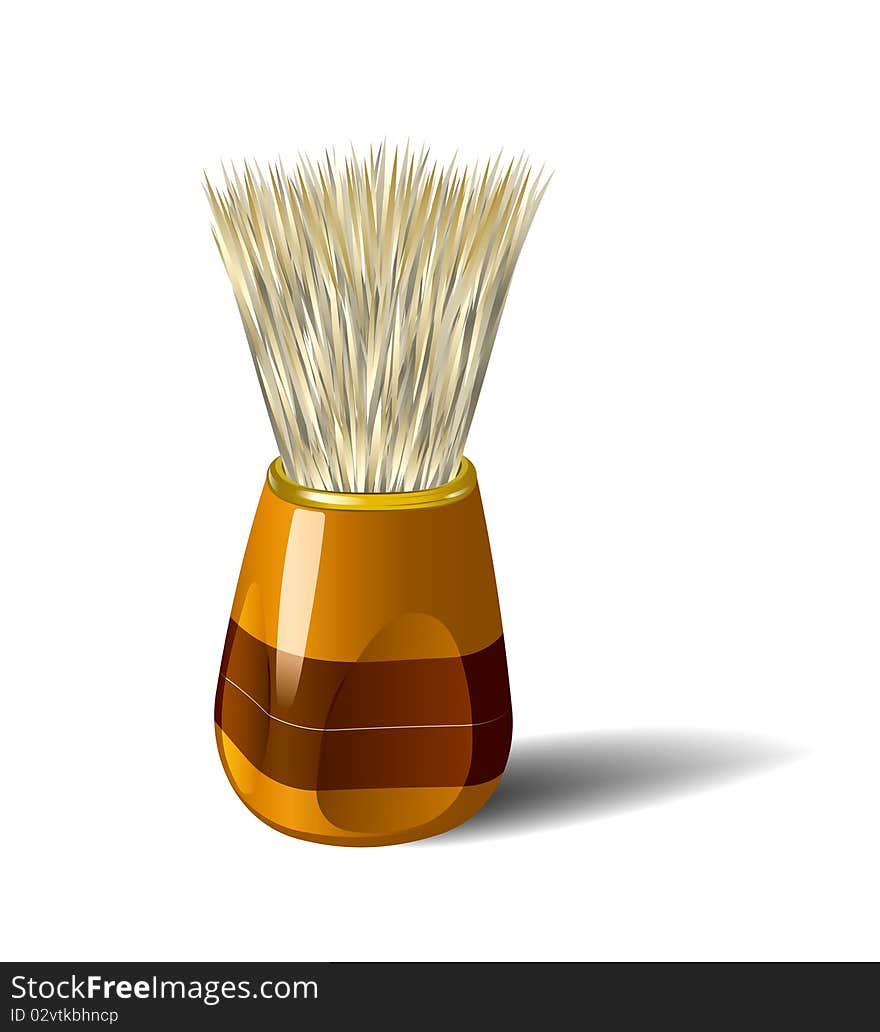 Shaving brush on white background. Realistic illustration