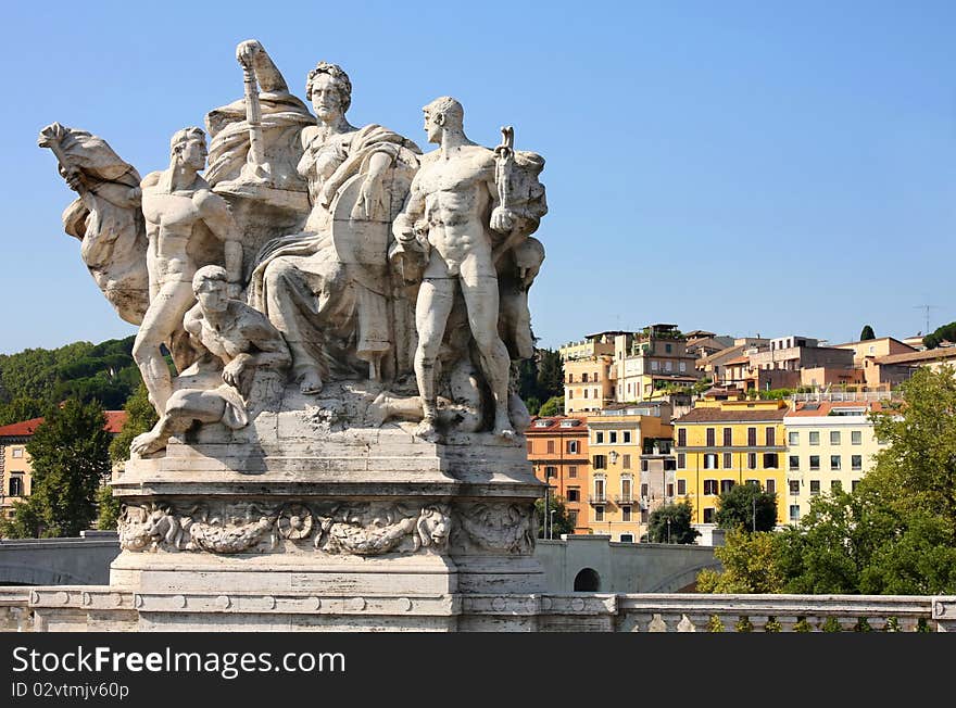 Bridge Il Tevere a Ponte Vittorio Emanuele II in Rome, Italy. Bridge Il Tevere a Ponte Vittorio Emanuele II in Rome, Italy