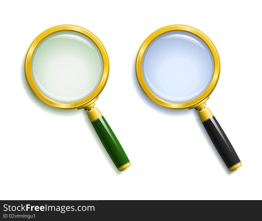 Pair of gold magnifying glasses