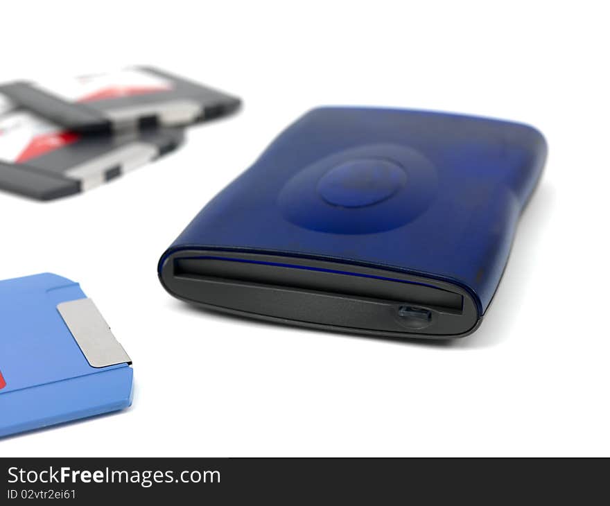 A backup zip drive isolated against a white background