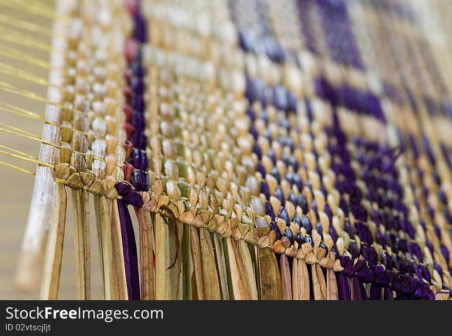 Detail of straw mat on a weave