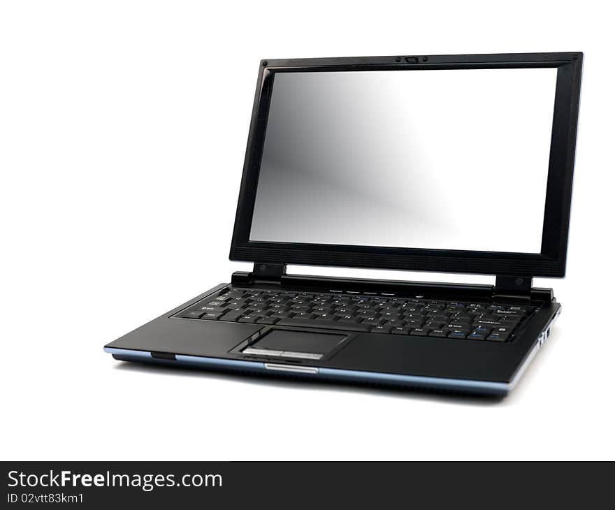 A laptop computer isolaterd against a white background