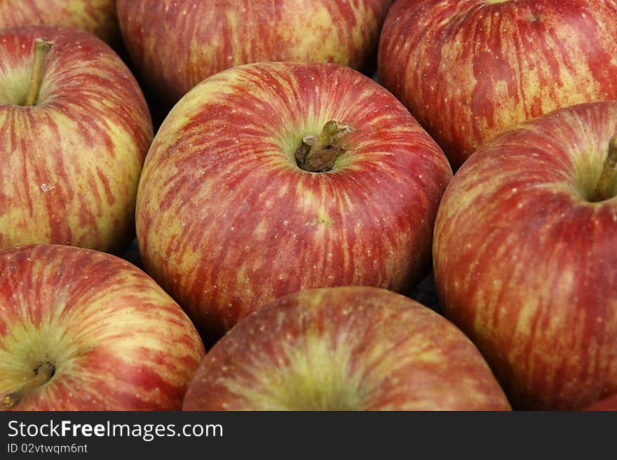 Red apples closeup