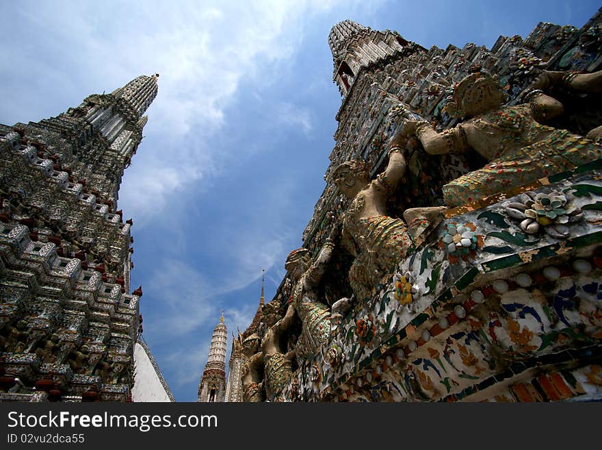 Wat Arun (Temple of the Dawn) in Bangkok is a Khmer-style Buddhist temple and major landmark on the west bank of the Chao Phraya River. Wat Arun (Temple of the Dawn) in Bangkok is a Khmer-style Buddhist temple and major landmark on the west bank of the Chao Phraya River