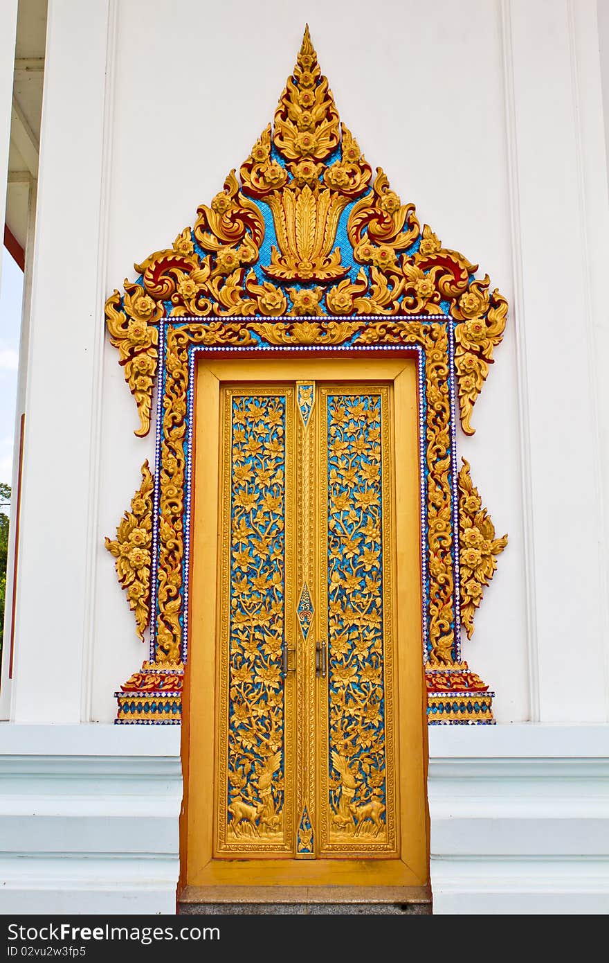 Traditional Thai style door temple