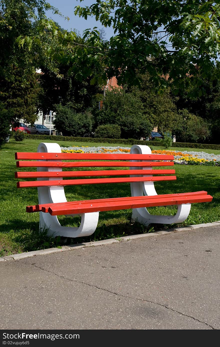 Red bench