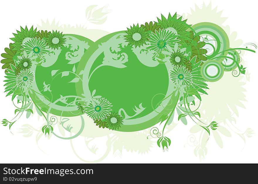 Green floral baner