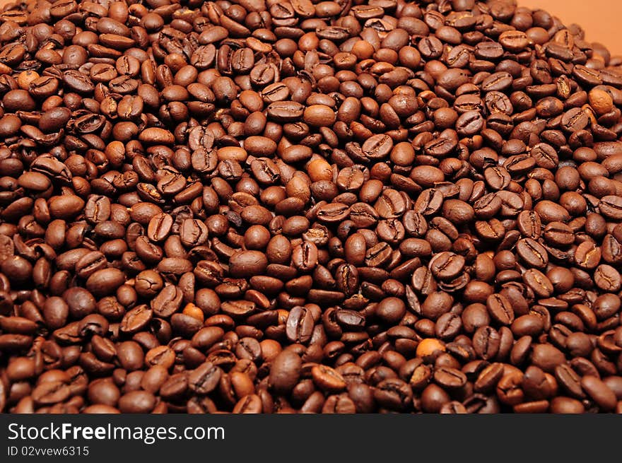 Roasted coffee beans from Brazil. Roasted coffee beans from Brazil