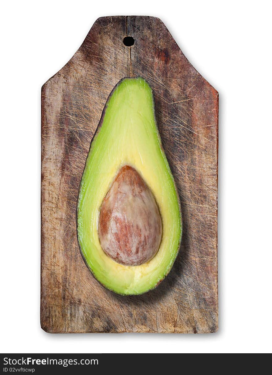 Avocado On Wooden Table.