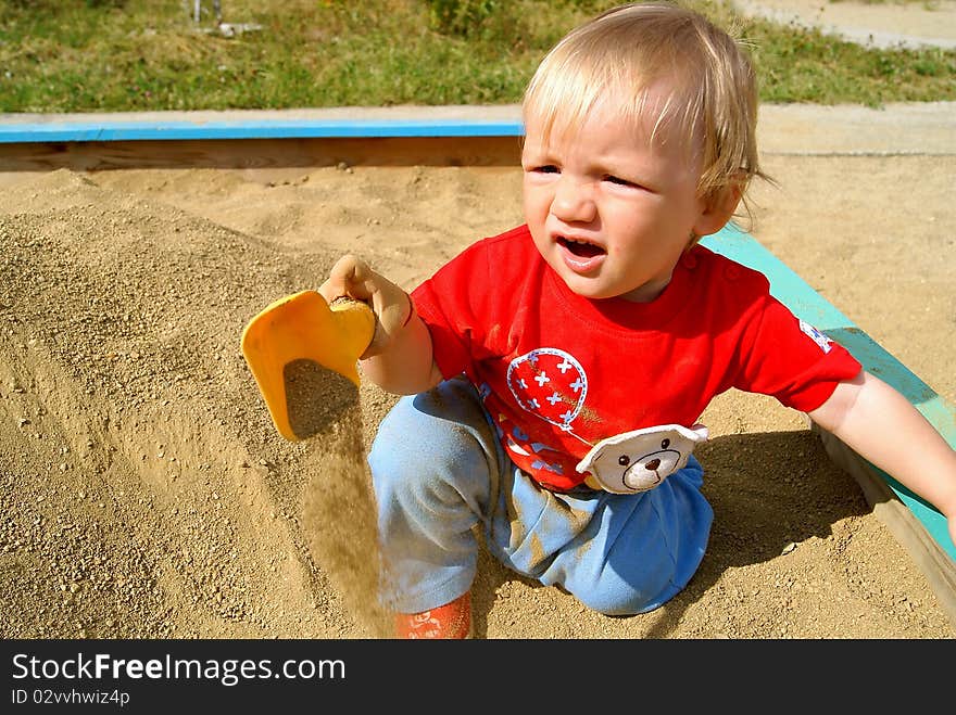 The boy in a sandbox