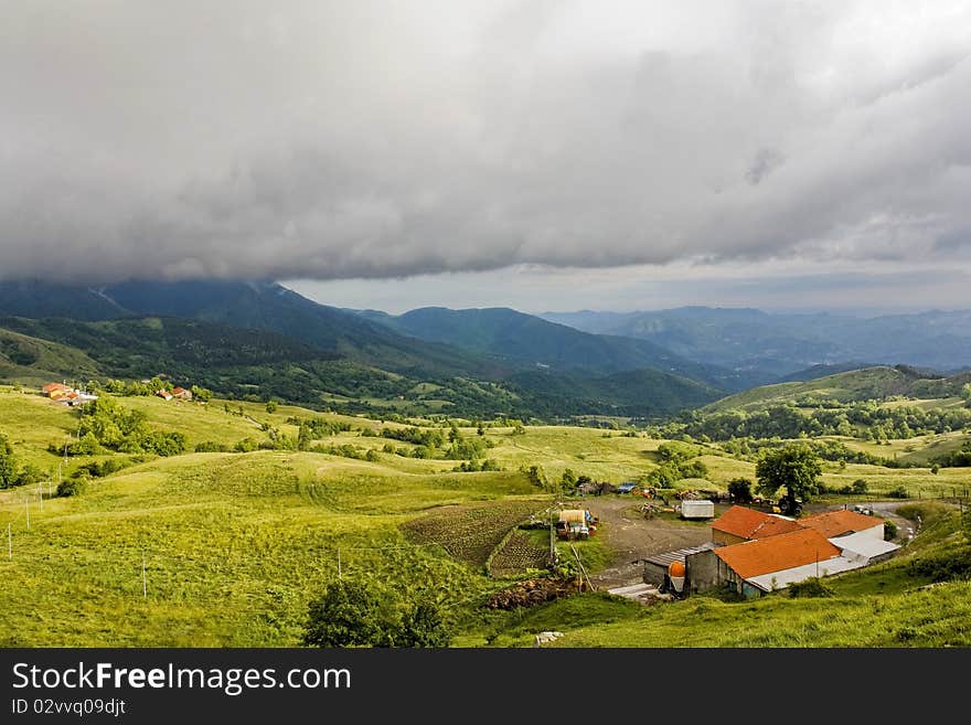 Farm in the storm