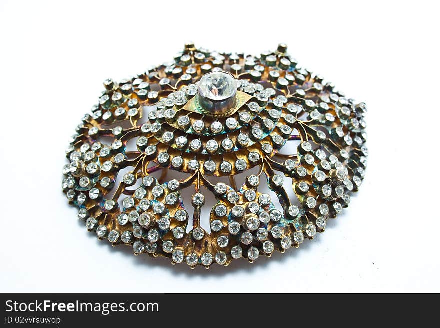 Old thai style jewel on white background