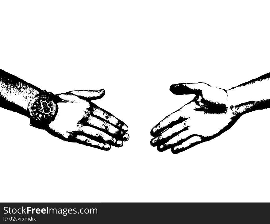 Shaking hand by both hands. Shaking hand by both hands