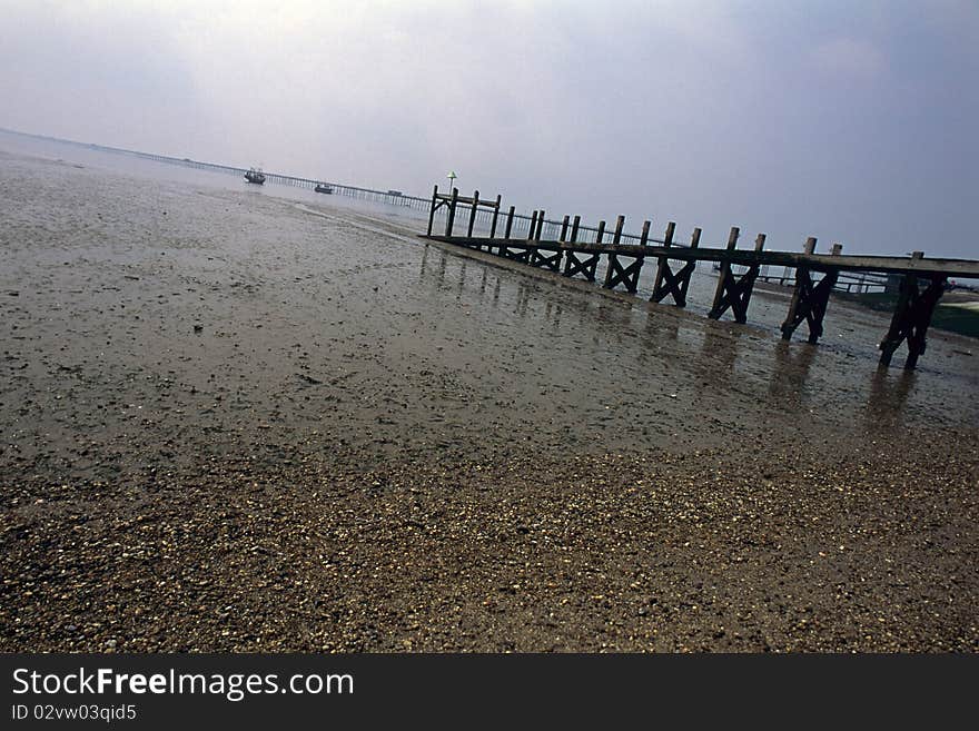 Wood Bridge Near Northern Sea