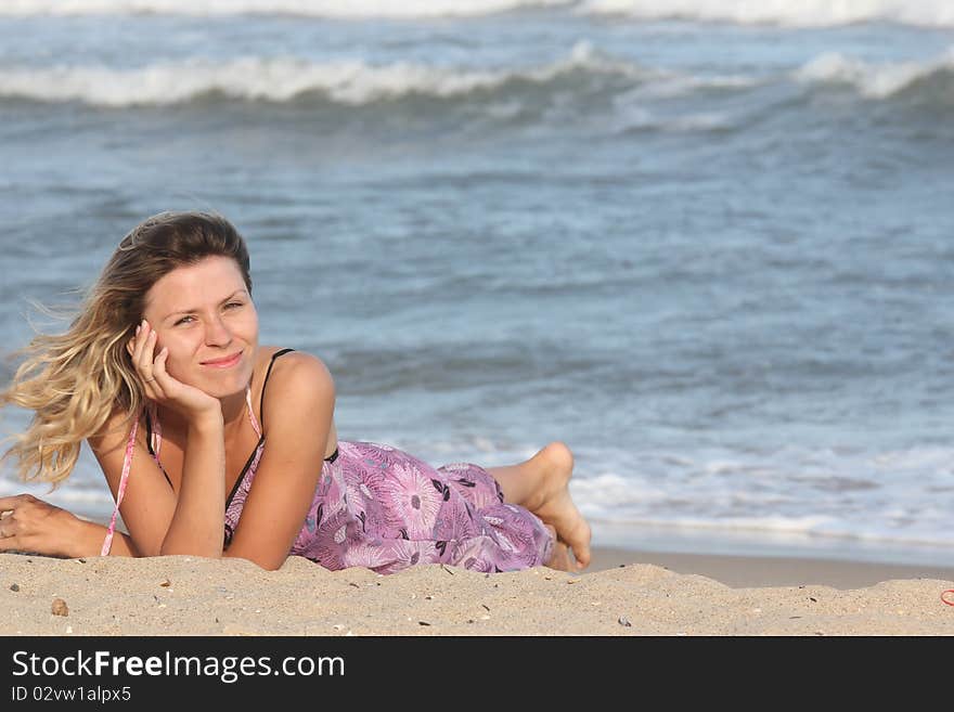 Girl  On The Sand