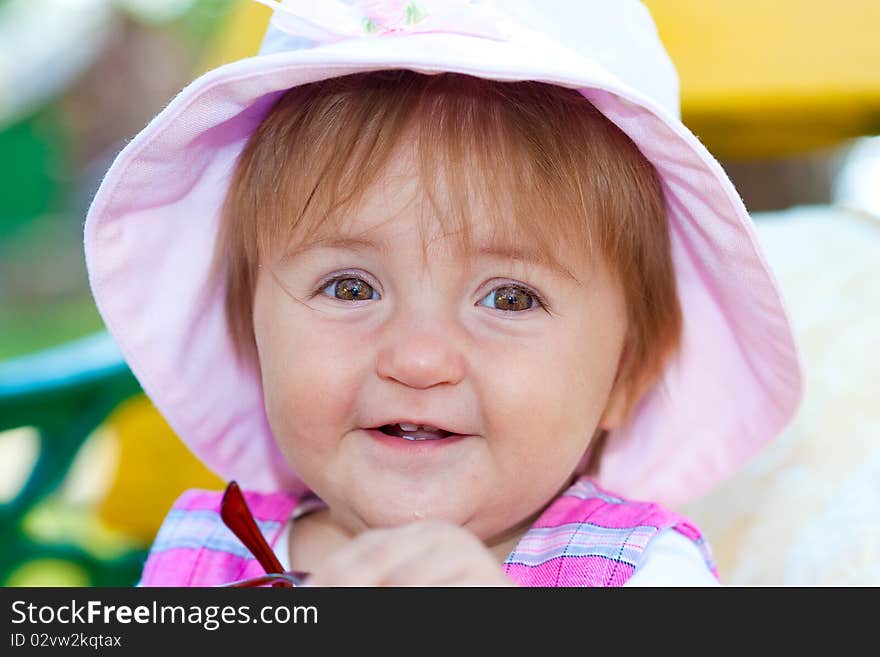 Sweet baby girl at park