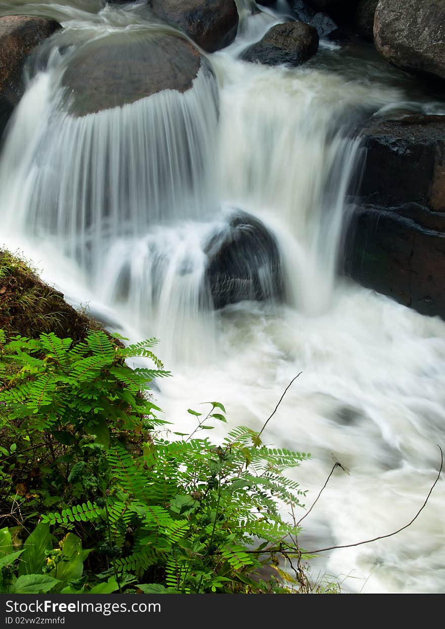 Motion of waterfall power of nature