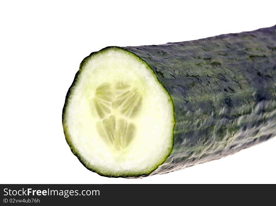 Cucumber - completely isolated on white background. Cucumber - completely isolated on white background