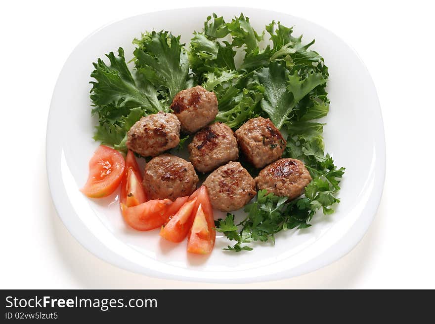 Meatballs with lettuce