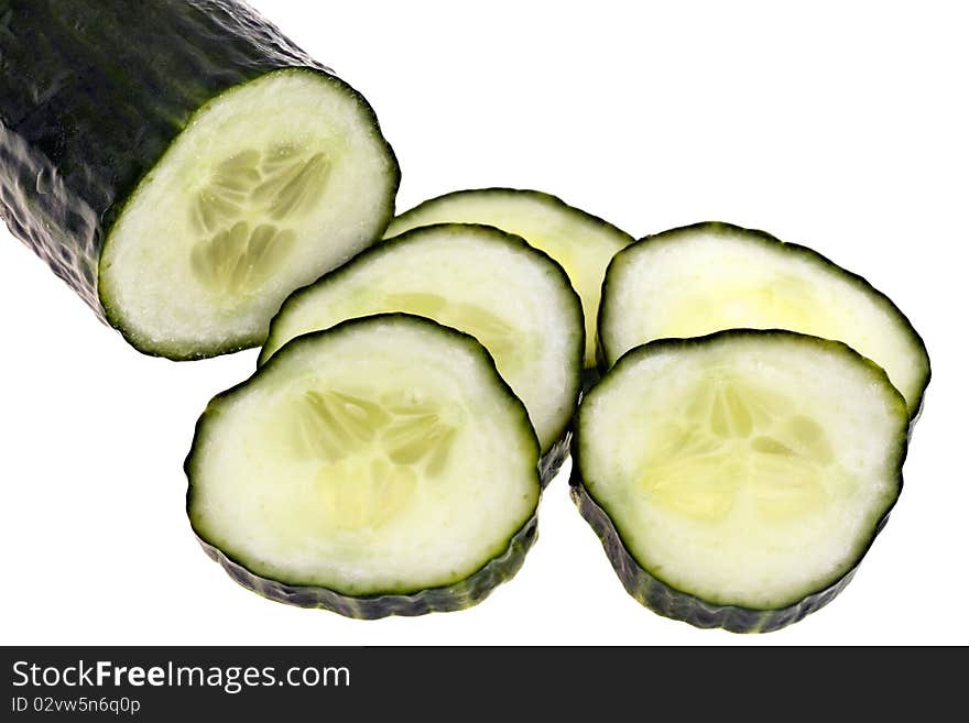 Cucumber - completely isolated on white background