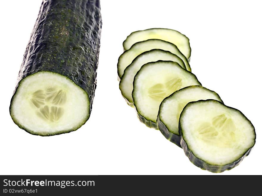 Cucumber - completely isolated on white background