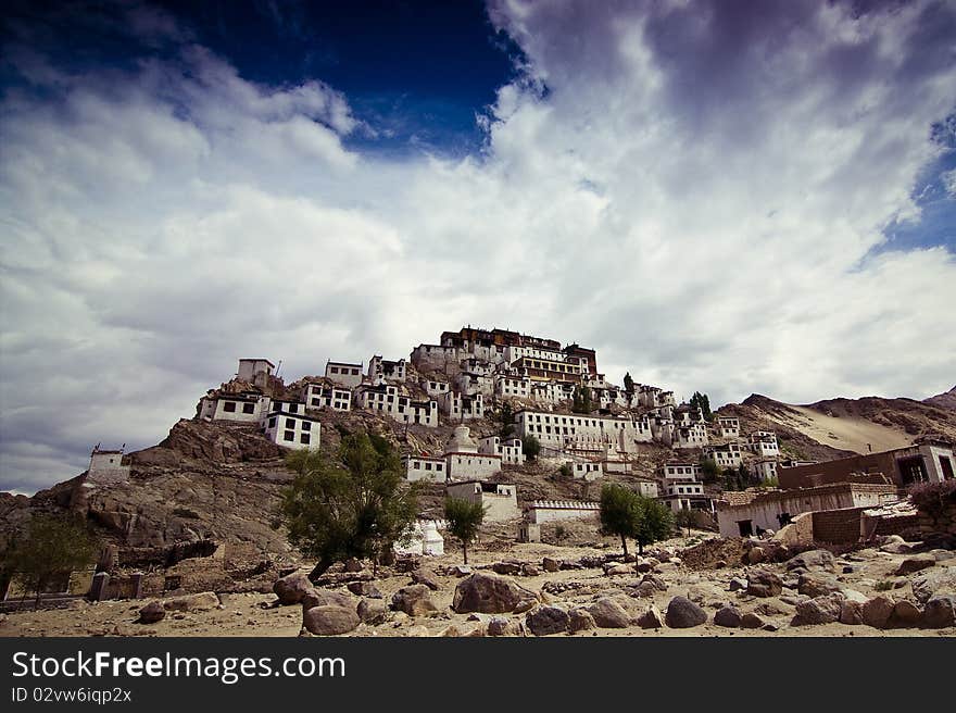 Tibetan temple on the hill. Tibetan temple on the hill