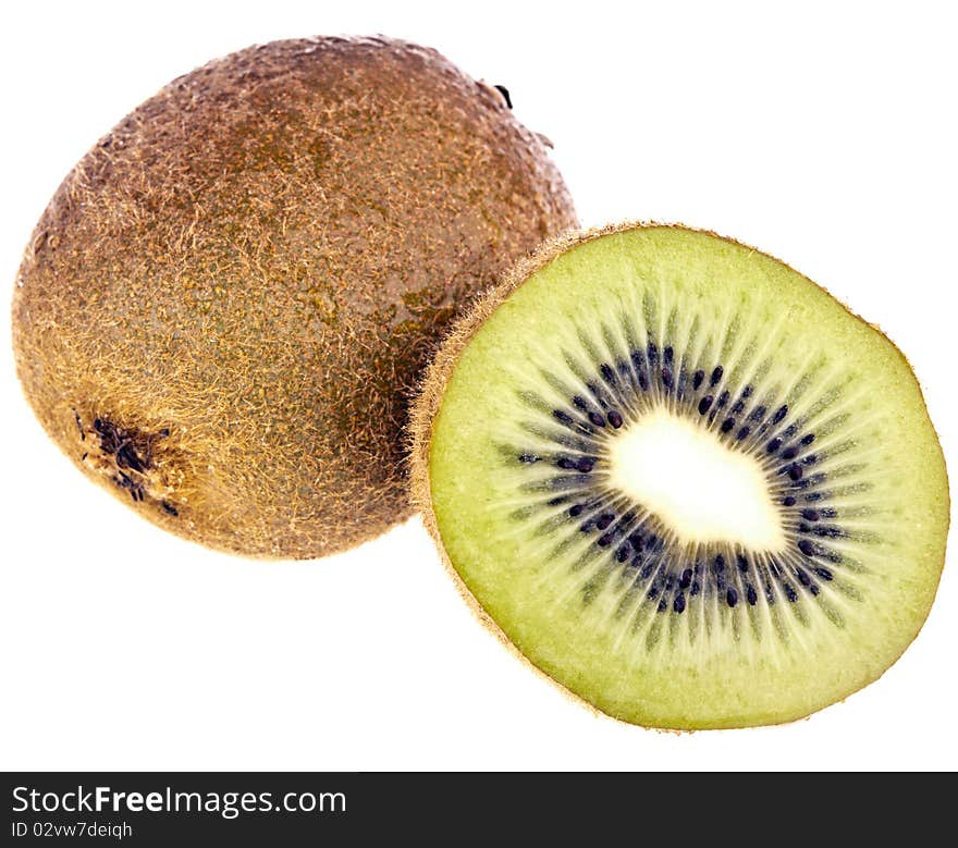 Kiwi, completely isolated on white background