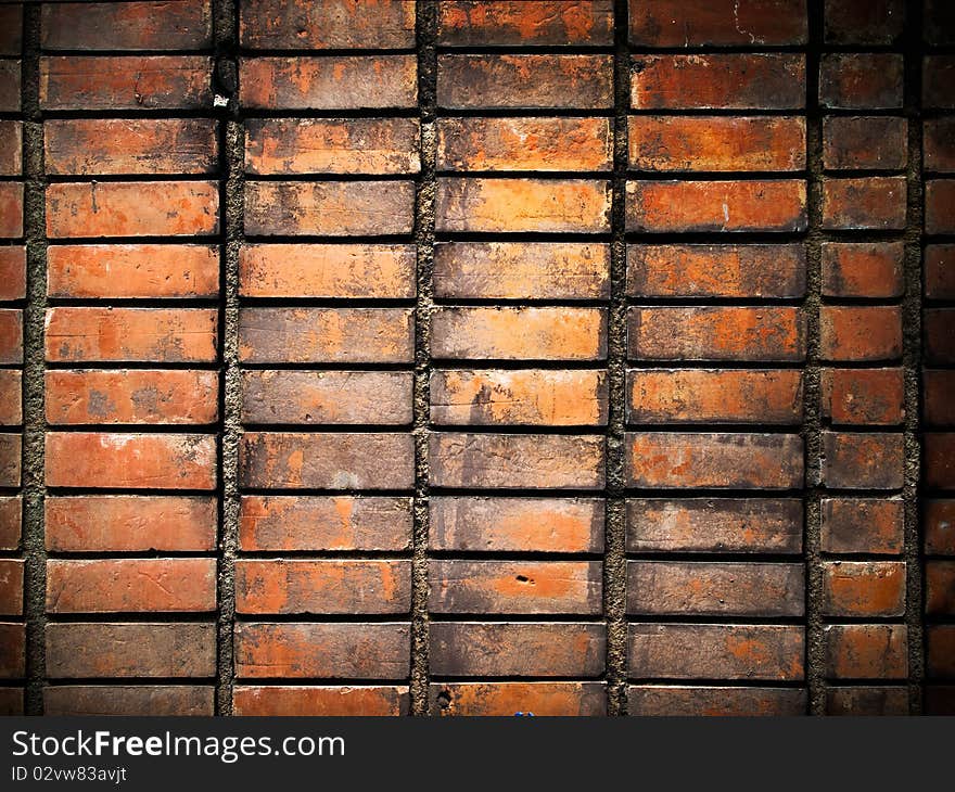 Texture of old grunge brick wall