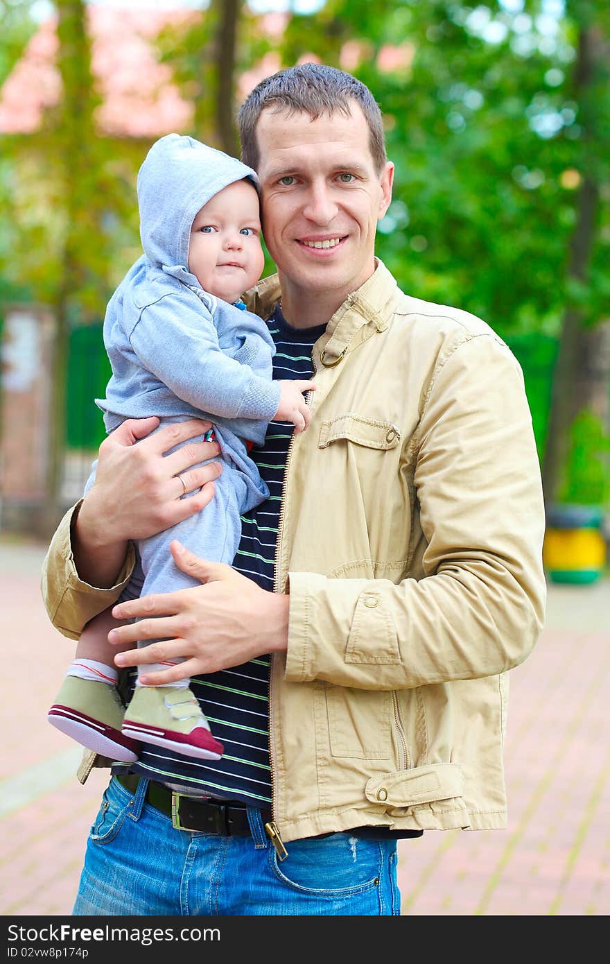 Father's love. Cute baby with father.