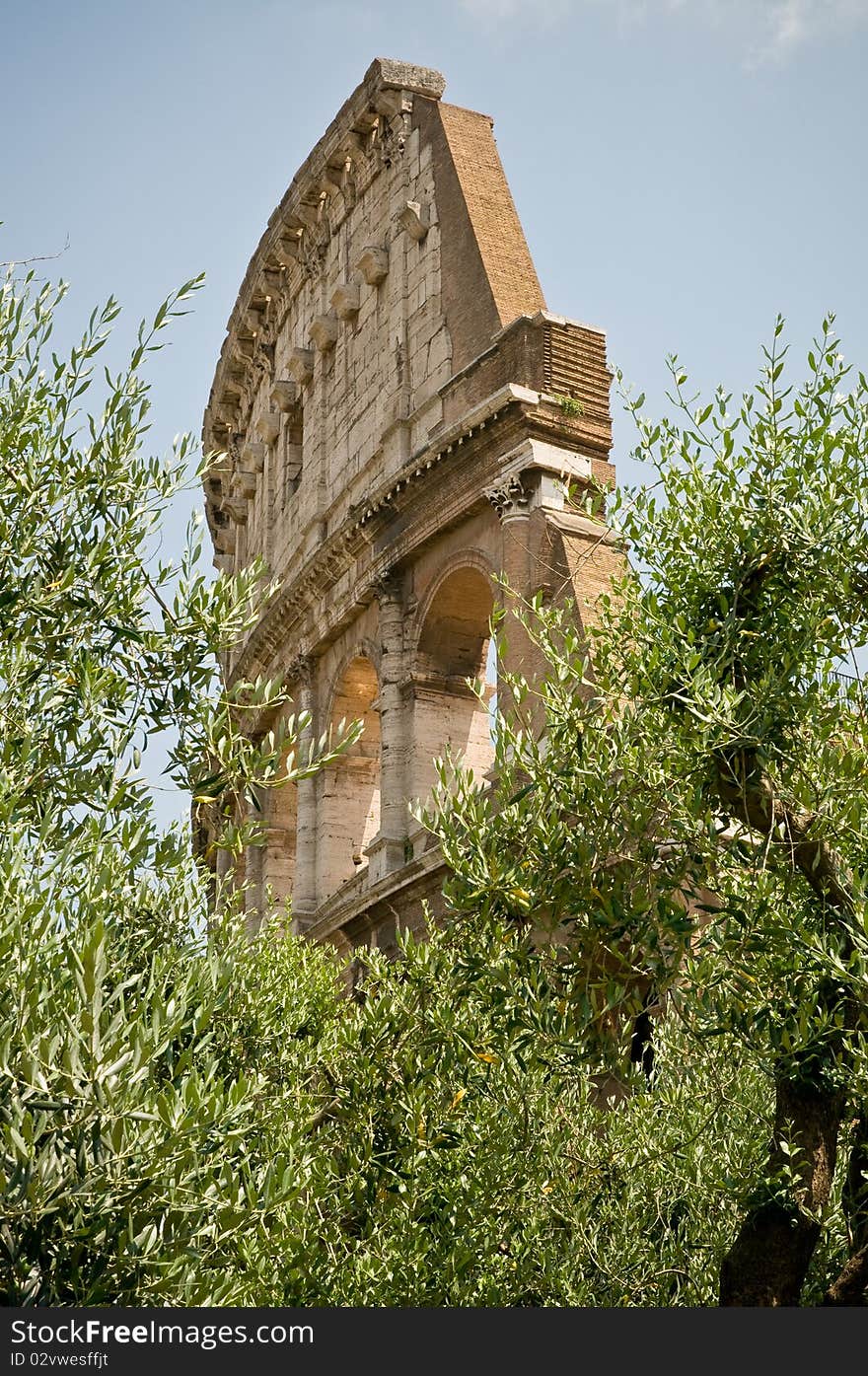 The old colosseum in the antic rome