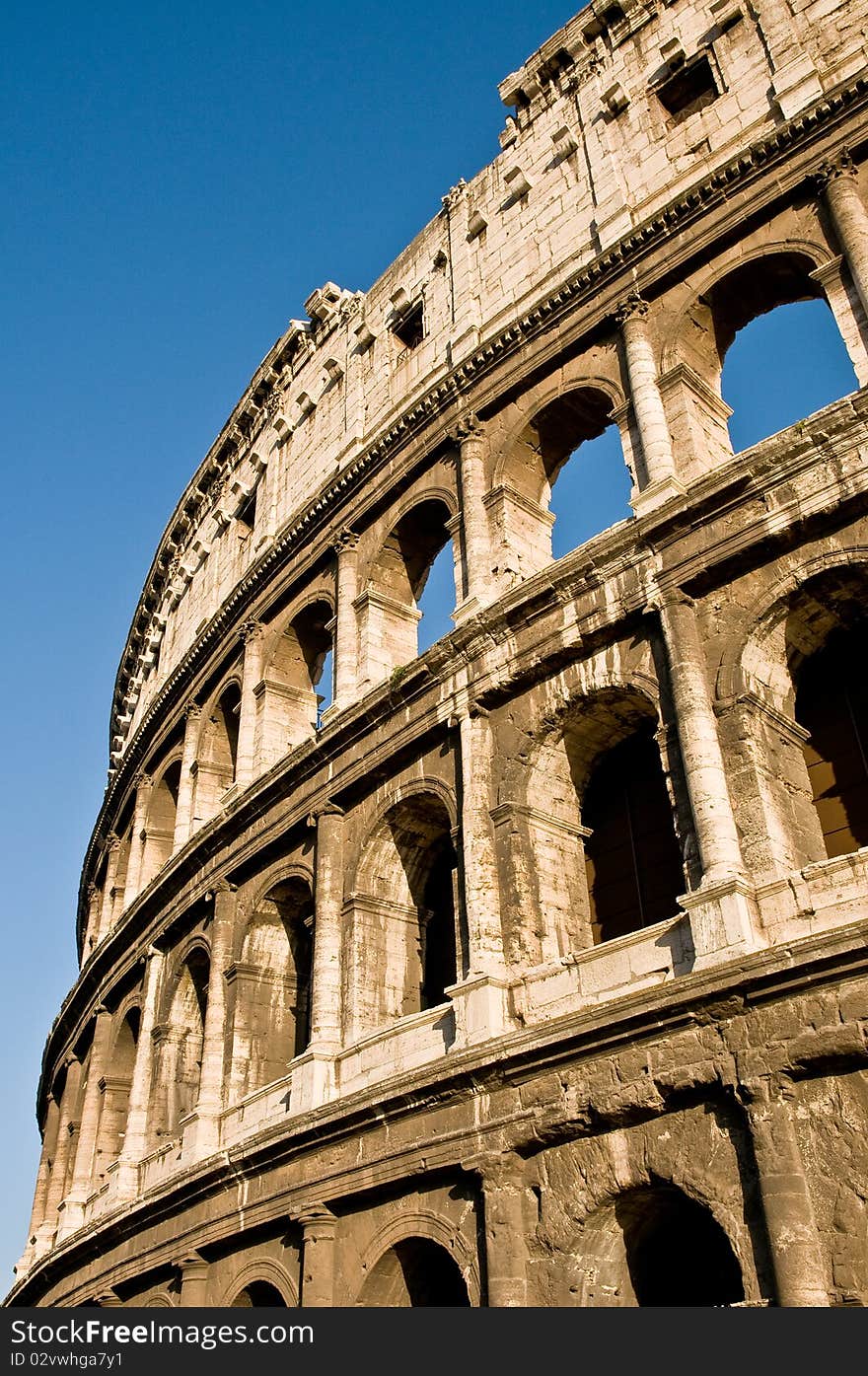 The old colosseum in the antic rome