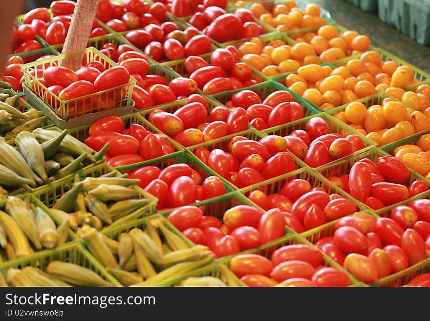 Tomatoes and okra