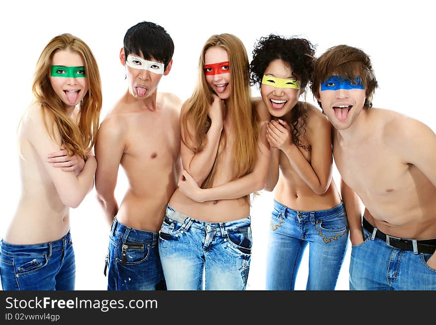 Shot of artistic young people of different nationalites posing together. Shot of artistic young people of different nationalites posing together.