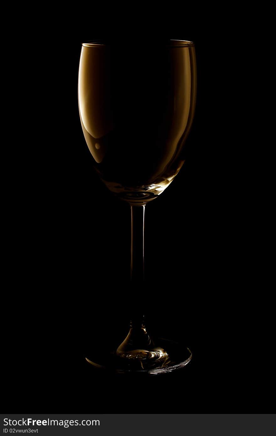 Empty Wine Glass On Black Background