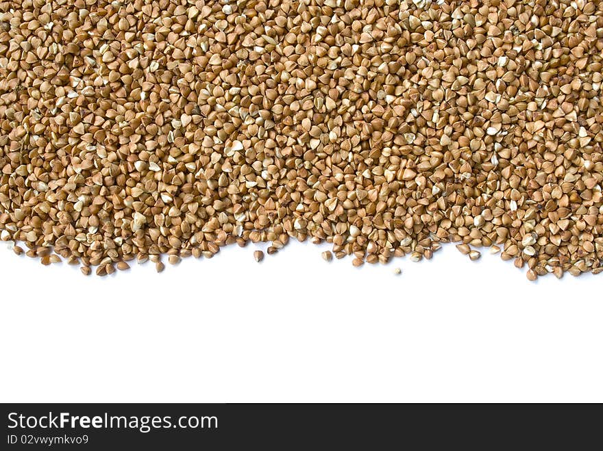 Scattering of a buckwheat isolated over white