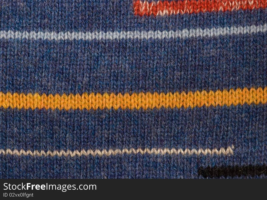 Blue knitted stripped background