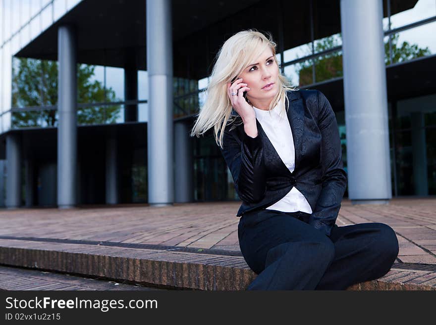 Business Woman On The Phone