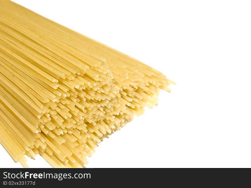 Bundle of spaghetti isolated over white background