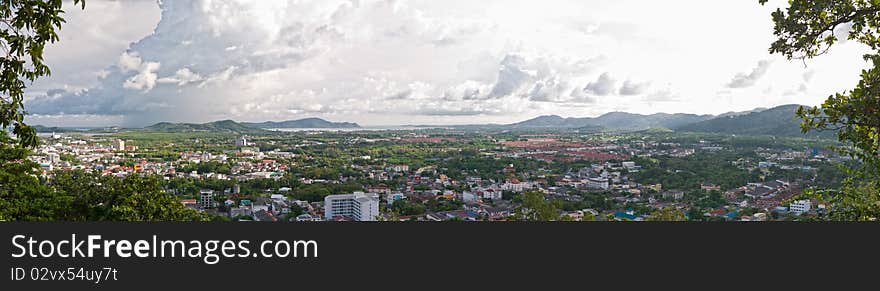 Panoramic view of Phuket town, Thailand