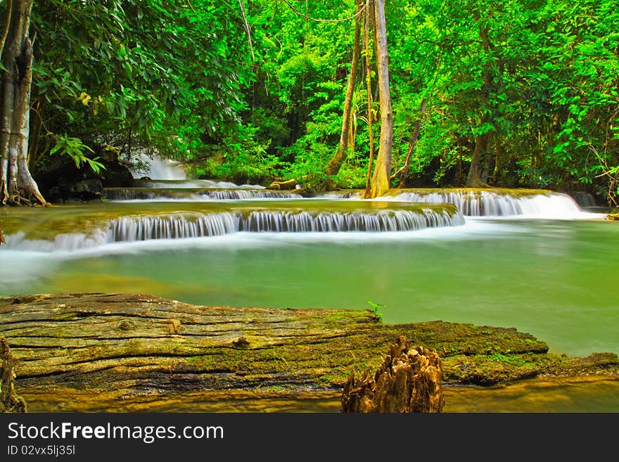 Hui Mae Kamin Water fall in Kanchanaburi , Thailand. Hui Mae Kamin Water fall in Kanchanaburi , Thailand